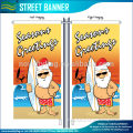 Outdoor christmas decoration street flags and banners